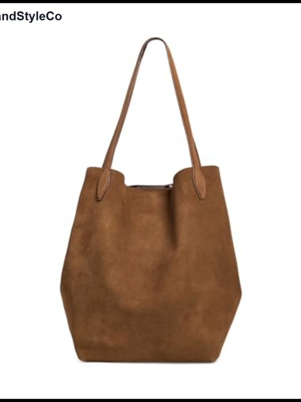 Suede Oversized Shopper Tote Hobo Shoulder Bag Gold-Tone Hardware